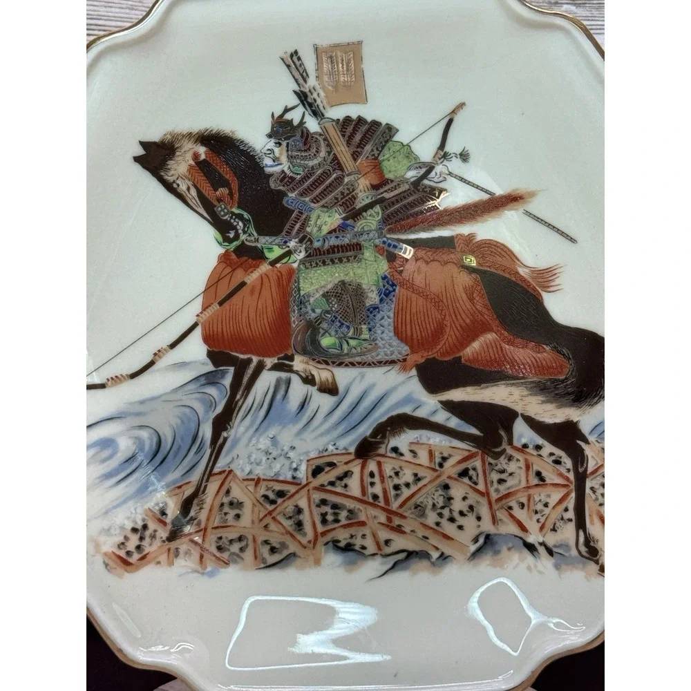 Vintage 1970 Japanese Toyo Porcelain‎ Samurai Motif Plate 8